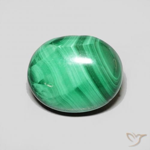 6.68ct 天然 中绿色 孔雀石, 椭圆形, 不透明