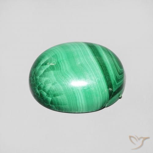 6.68克拉天然孔雀石，椭圆形，不透明