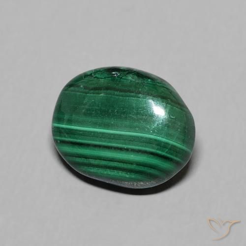 2.95克拉天然孔雀石，椭圆形，不透明