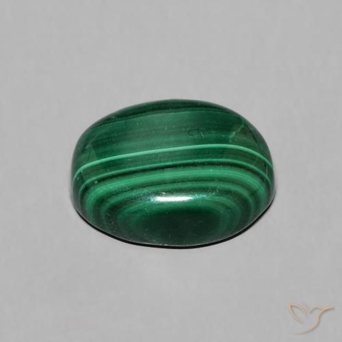 2.95克拉天然孔雀石，椭圆形，不透明