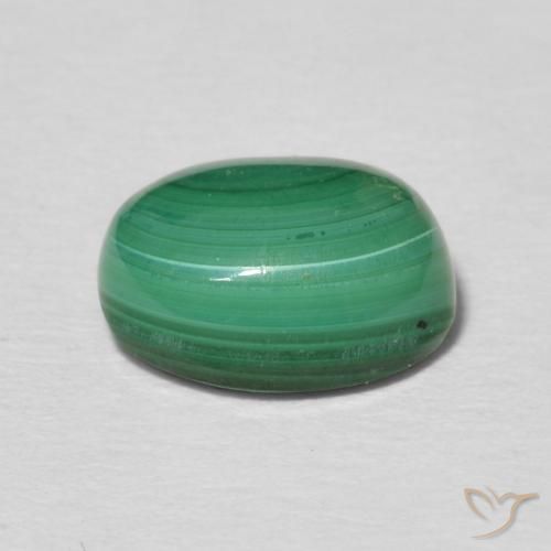 3.02克拉天然孔雀石，椭圆形，不透明