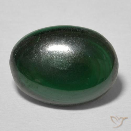 3.51ct 天然 多色绿色 孔雀石, 椭圆形, 不透明