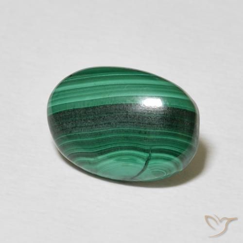 3.85克拉天然孔雀石，椭圆形，不透明