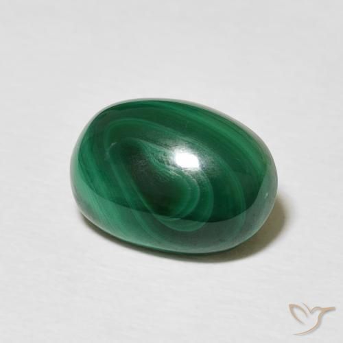 3.34克拉天然孔雀石，椭圆形，不透明