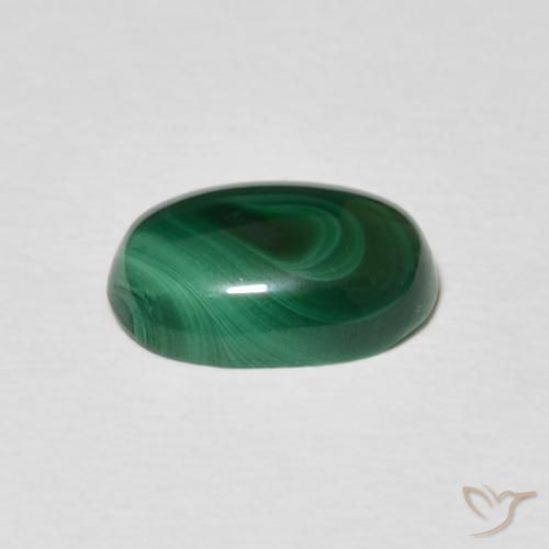 3.34克拉天然孔雀石，椭圆形，不透明