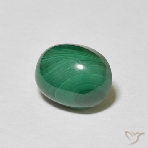 5.16克拉天然孔雀石，椭圆形，不透明