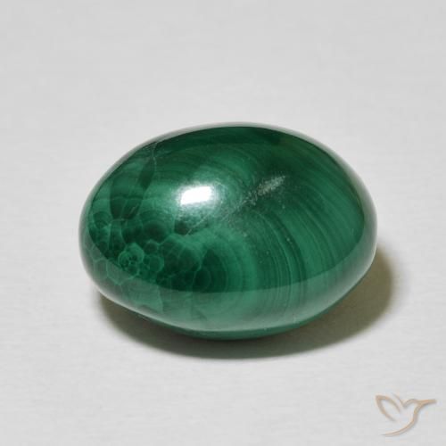 10.19ct 天然 多色绿色 孔雀石, 椭圆形, 不透明