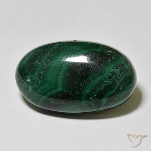 44.21ct 天然 暗绿色 孔雀石, 椭圆形, 不透明