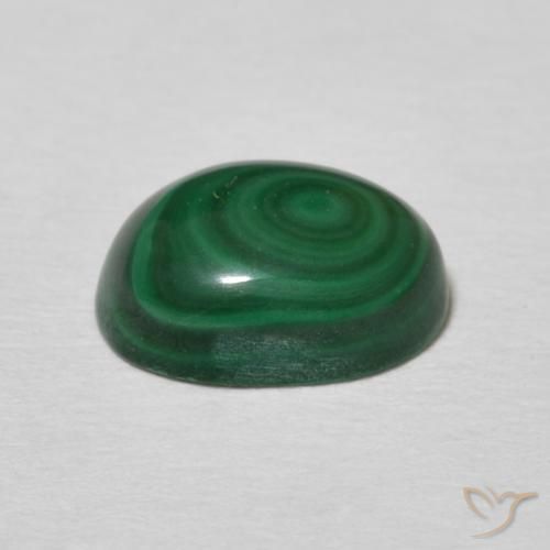 2.53克拉天然绿色孔雀石，椭圆形切割，9×6.6毫米，不透明