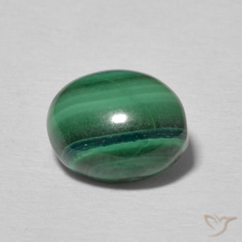 2.97ct 天然 多色绿色 孔雀石, 椭圆形, 不透明