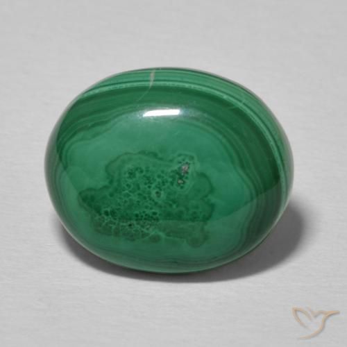 5.17克拉天然孔雀石，椭圆形，不透明