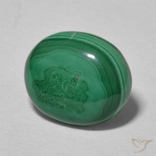5.17克拉天然孔雀石，椭圆形，不透明