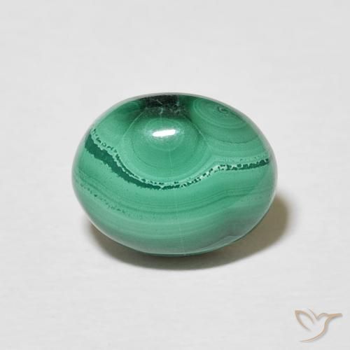 3.72ct 天然 多色绿色 孔雀石, 椭圆形, 不透明