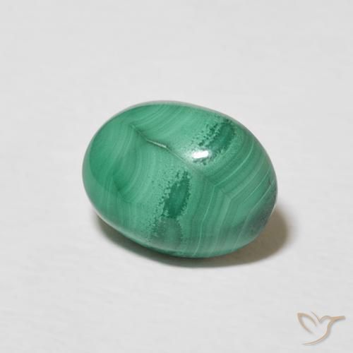 2.37克拉天然孔雀石，椭圆形，不透明