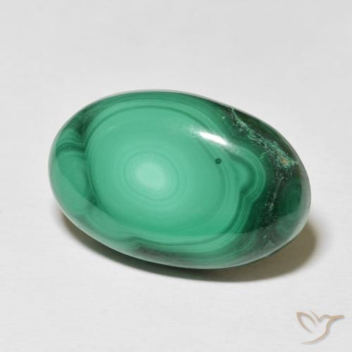 24.61克拉天然孔雀石，椭圆形，不透明