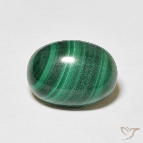 5.13ct 天然 多色绿色 孔雀石, 椭圆形, 不透明