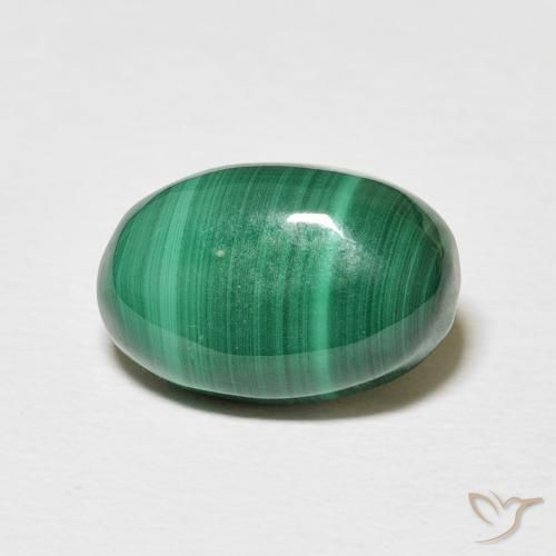 5.60ct 天然 中绿色 孔雀石, 椭圆形, 不透明