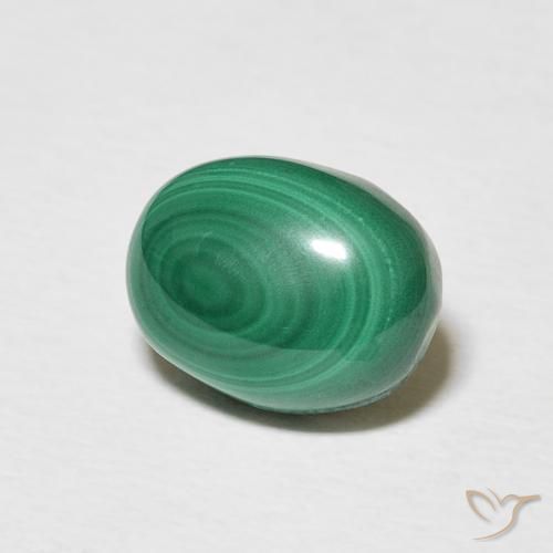 3.58克拉天然孔雀石，椭圆形，不透明