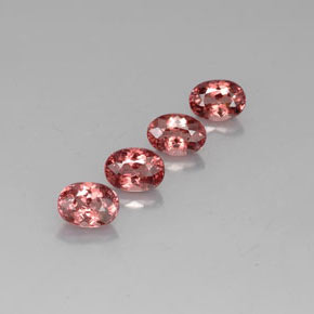 5.21天然粉色马来亚石榴石，椭圆形切割，7.2×5.2毫米，VVS