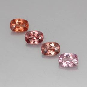 4.57天然多色马来亚石榴石，垫形剪裁，7.1×5.1毫米，VVS-VS
