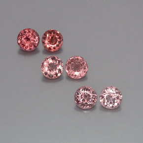3.88天然粉色马来亚石榴石，圆形切割，5.18毫米，VS