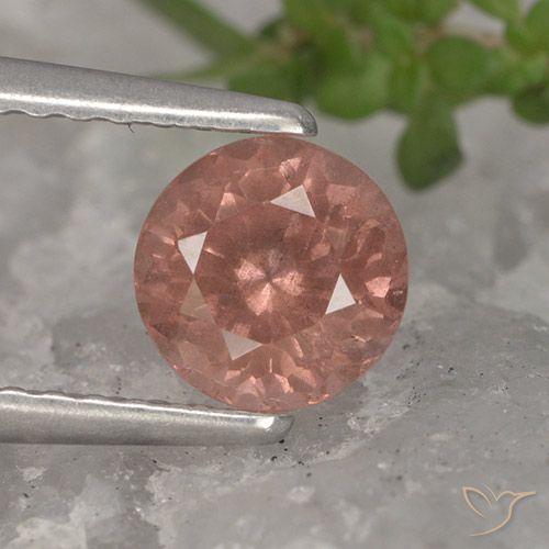 0.88ct 天然 葡萄柚粉色 马来亚石榴石, 圆形的, VS