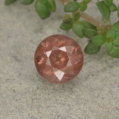 1.27ct 天然 橙粉色 马来亚石榴石, 圆形的, VS