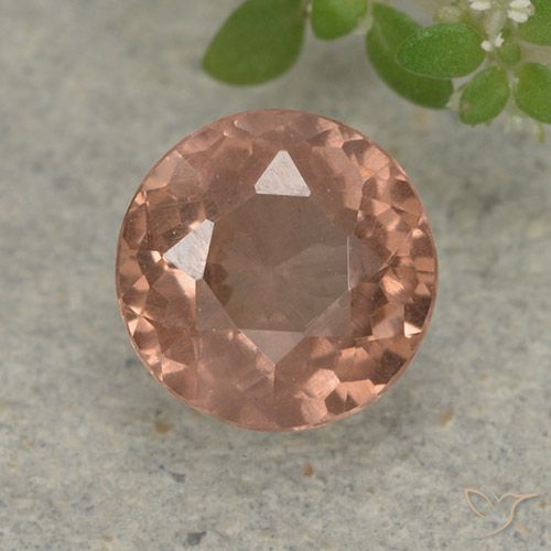 0.93ct 天然 葡萄柚粉色 马来亚石榴石, 圆形的, VS