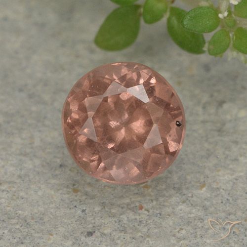0.73ct 天然 橙粉色 马来亚石榴石, 圆形的, VS