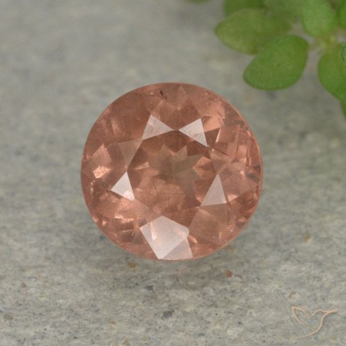 0.86ct 天然 葡萄柚粉色 马来亚石榴石, 圆形的, VS