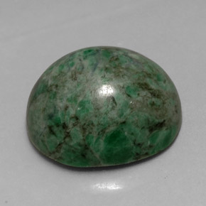 9.84克拉天然绿色抹西西玉，椭圆形切割，14.1×12毫米，不透明