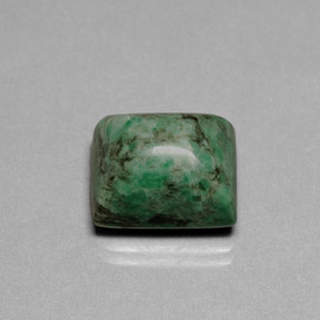 13.00克拉天然绿色抹西西玉，长方形切工，14×11.9毫米，不透明