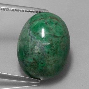 13.90克拉天然绿色抹西西玉，椭圆形切割，17.3×13.1毫米，不透明