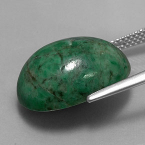 13.90克拉天然绿色抹西西玉，椭圆形切割，17.3×13.1毫米，不透明