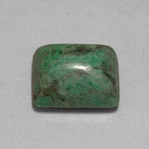 9.99克拉天然绿色抹西西玉，长方形切工，13.7×11.6毫米，不透明