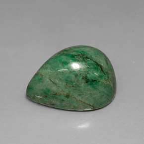 19.99克拉天然绿色抹西西玉，梨形，18.4×13.8毫米，不透明