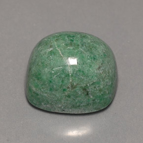 9.50克拉天然绿色抹西西玉，垫形剪裁，11.9×11毫米，不透明