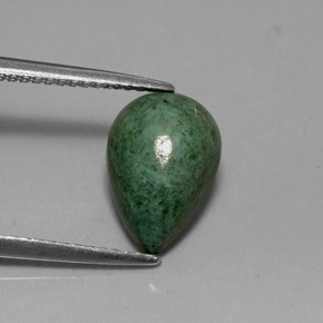 3.13克拉天然绿色抹西西玉，梨形，11.7×8毫米，不透明