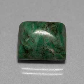 15.54克拉天然绿色抹西西玉，长方形切工，14.1×12.1毫米，不透明