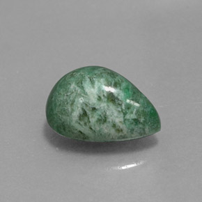 3.76克拉天然绿色抹西西玉，梨形，11.3×8毫米，不透明