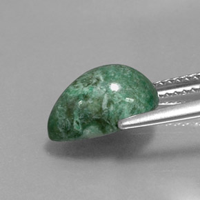 3.76克拉天然绿色抹西西玉，梨形，11.3×8毫米，不透明