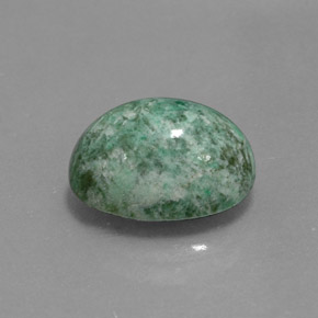 4.23克拉天然绿色抹西西玉，椭圆形切割，11.3×8.5毫米，不透明