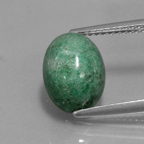 4.13克拉天然绿色抹西西玉，椭圆形切割，11.1×8.1毫米，不透明