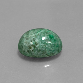 3.14克拉天然绿色抹西西玉，椭圆形切割，10.2×7.8毫米，不透明