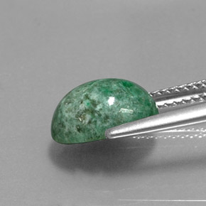 3.14克拉天然绿色抹西西玉，椭圆形切割，10.2×7.8毫米，不透明