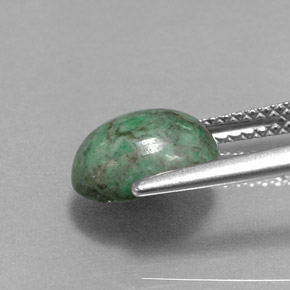 2.36克拉天然绿色抹西西玉，椭圆形切割，9.4×7.4毫米，不透明