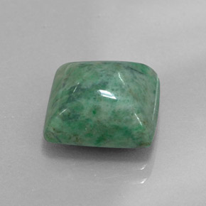 6.10克拉天然绿色抹西西玉，长方形切工，11.1×10毫米，不透明
