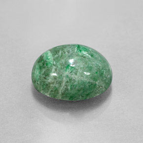 4.55克拉天然绿色抹西西玉，椭圆形切割，11.5×9.1毫米，不透明
