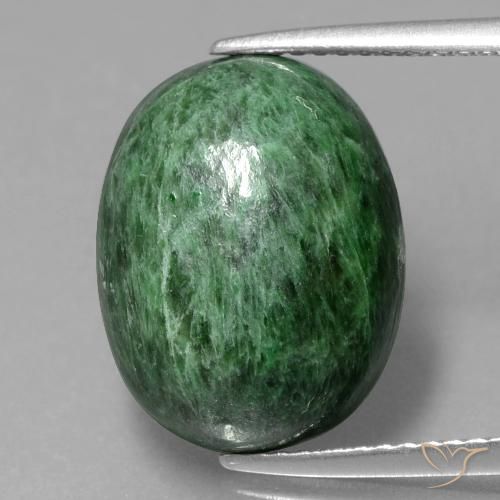 11.05ct 天然 深绿色 莫坐坐, 椭圆形, 不透明
