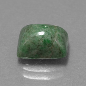 3.11克拉天然绿色抹西西玉，长方形切工，9.3×7毫米，不透明